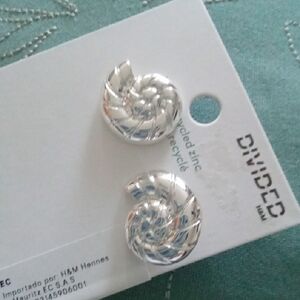Divided Silver Spiral Earrings